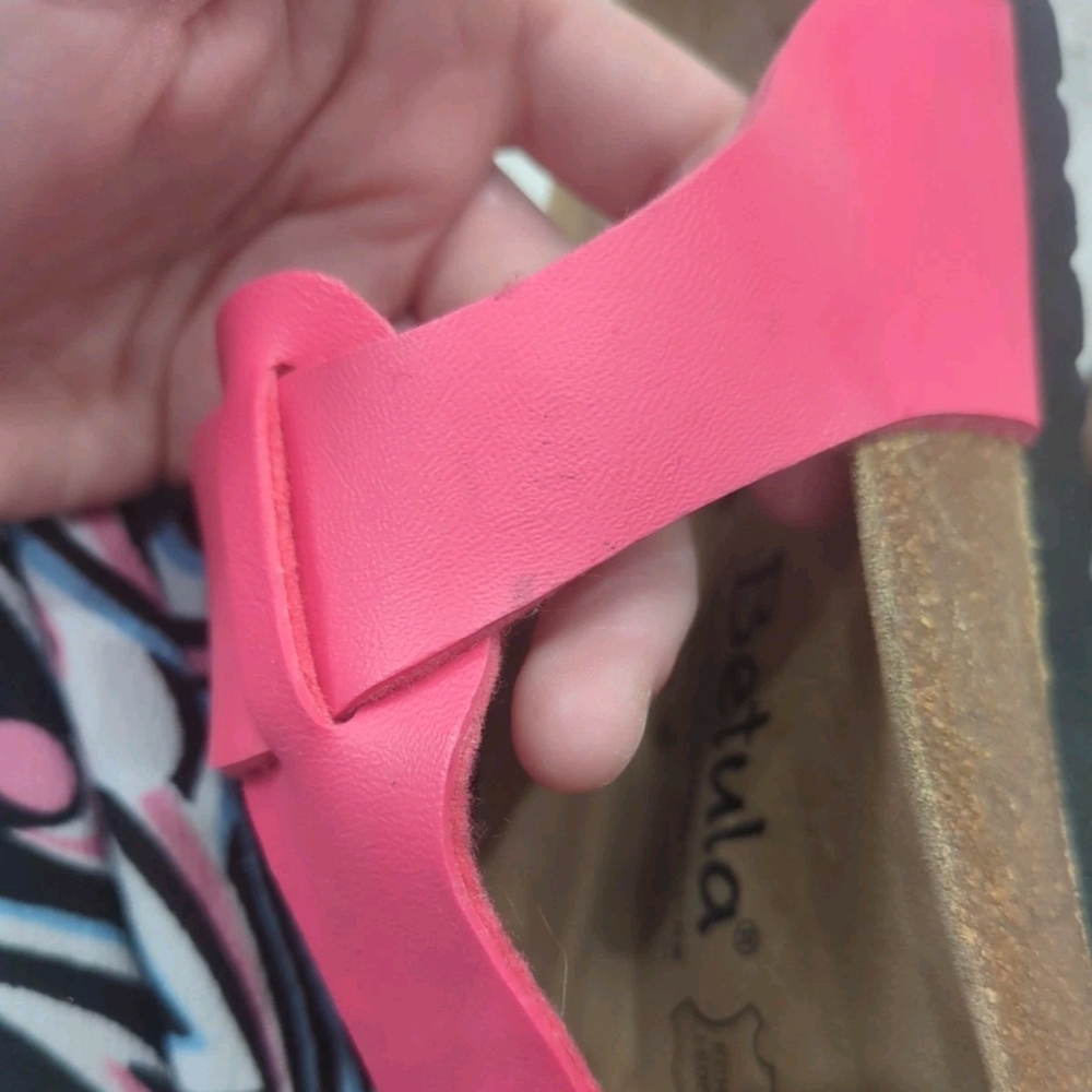 Women's Pink Betula By Birkenstock 40 U.S.9 Thong Flipflop Sandals Resort Summer - Picture 11 of 14